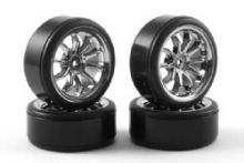 Fastrax 10-Spoke Drift Wheel & Tyre Set (4) - Chrome