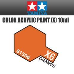Tamiya mini acrylic paint 10ml X-6 gloss orange