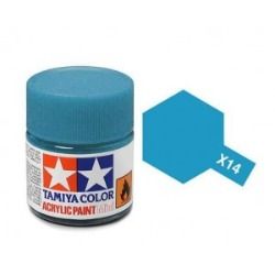 Tamiya mini acrylic paint 10ml X-14 gloss sky blue